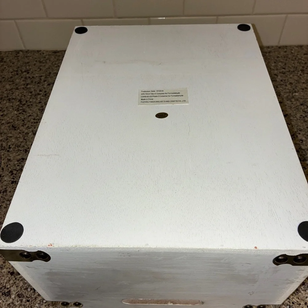 Rustic White Bath Storage Box